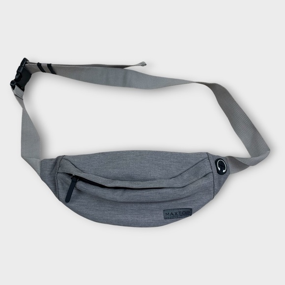 Maxtop Gray Fanny Pack Waist Bag with Headphone Port - Picture 1 of 3